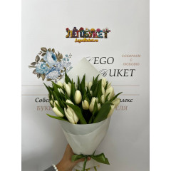 30 тюльпанов белых букет 